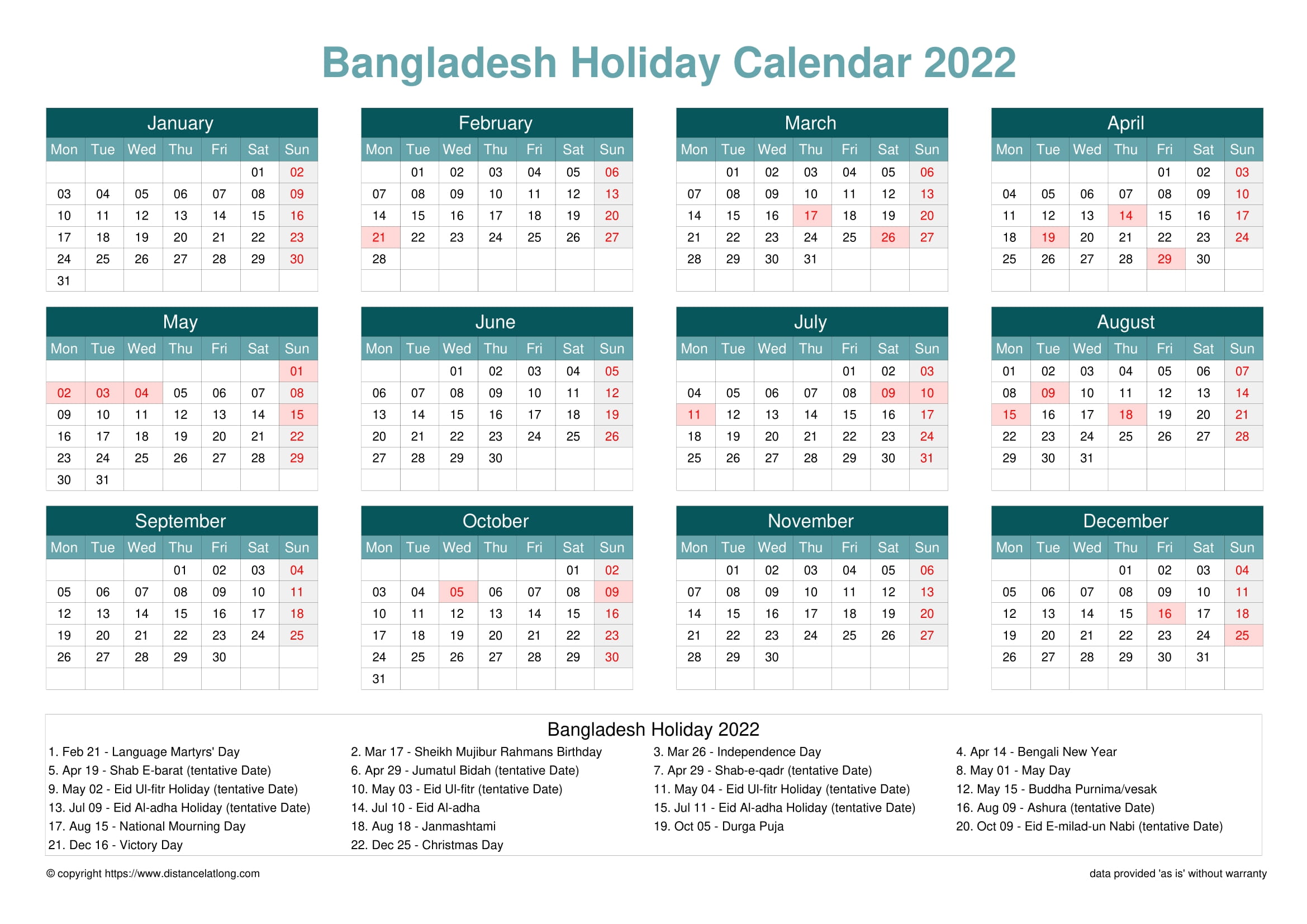 2022 holiday calendar holidaylandscape orientation free printable templates free download distancelatlong com