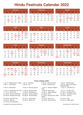 hindu religious holiday calendar 2022 pdf templates distancelatlong com